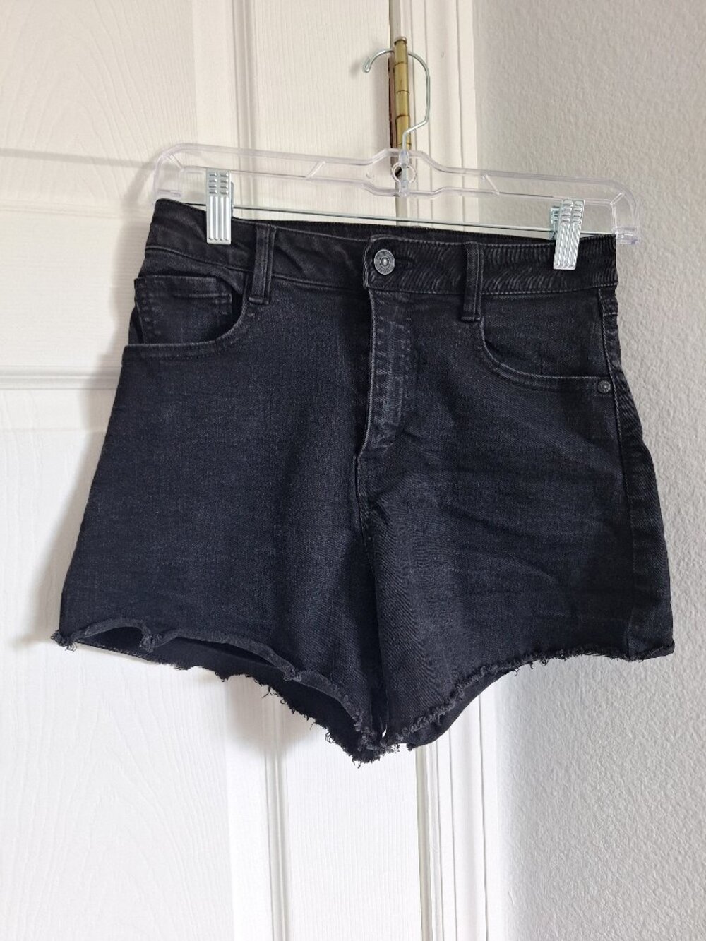 Rewash Black Super High Rise Denim Shorts